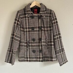 Vintage Y2K Wool blend plaid peacoat Therapy